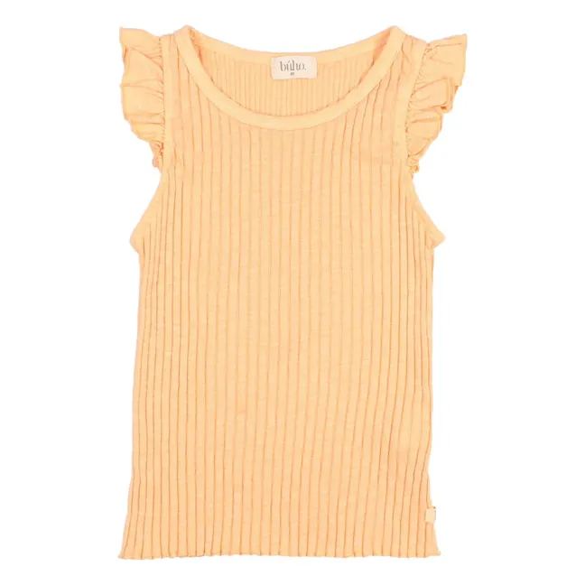 Débardeur Volants Coton Bio | Abricot