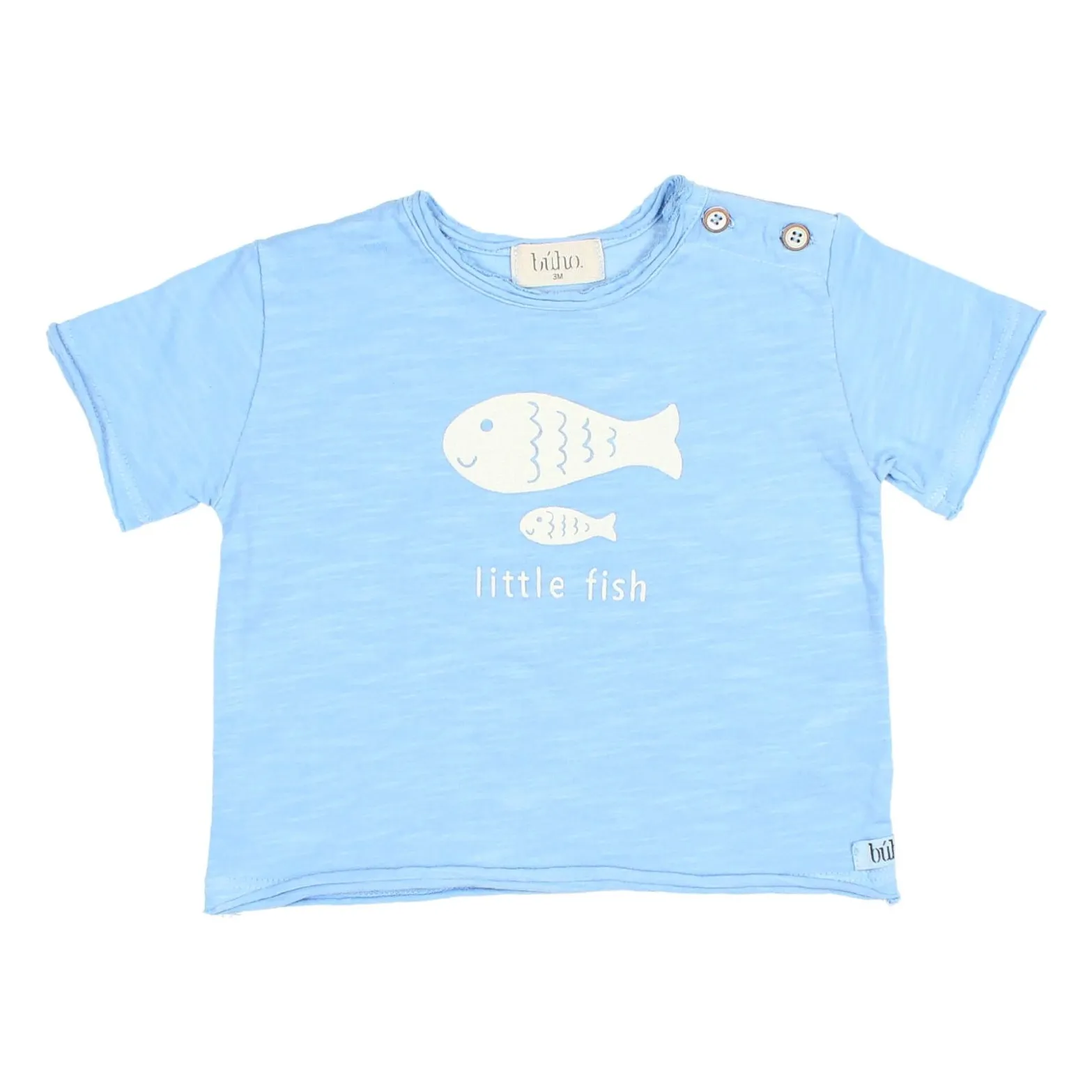 Búho Light Blue Little Fish Organic Cotton T-Shirt