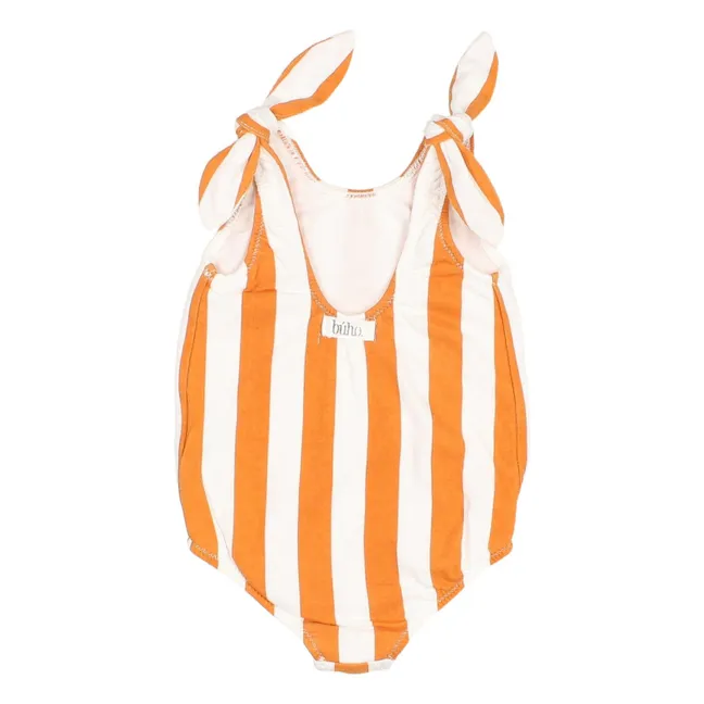 Maillot de Bain Rayures Bébé Coton Bio | Abricot