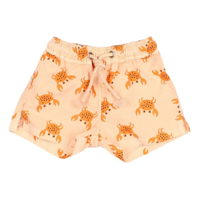 Short de Bain Crabs Bébé Coton Bio | Abricot