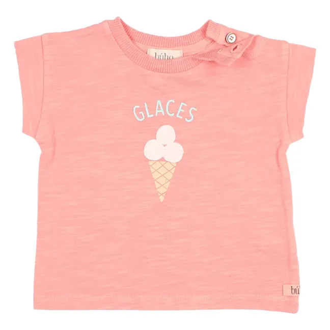 Camiseta de algodón ecológico para helados | Rosa