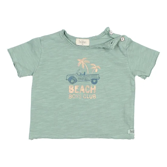 Camiseta Beach Bébé Algodón Ecológico | Verde Celedón