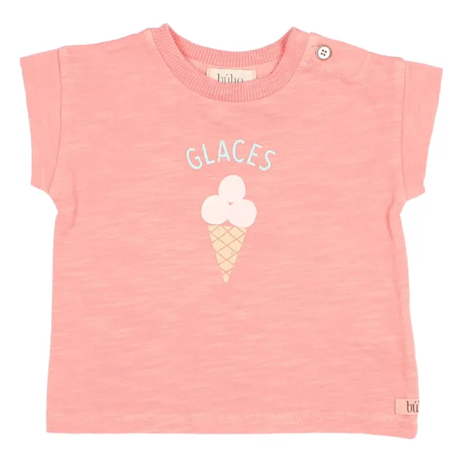 Camiseta de algodón ecológico para helados | Rosa