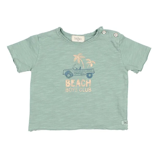 Camiseta Beach Bébé Algodón Ecológico | Verde Celedón