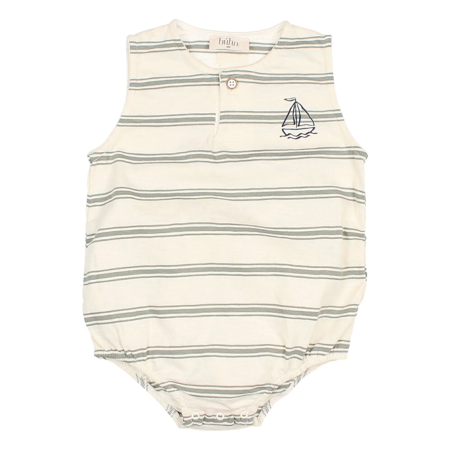 Búho - Barboteuse Bébé - Coton Bio - Taille 12 mois - Vert Céladon