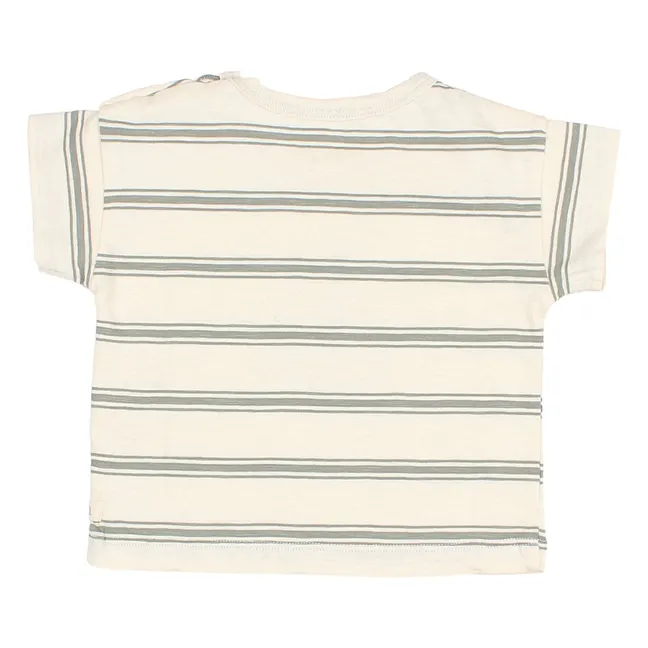 T-shirt Baby Stripes in cotone biologico | Celadon