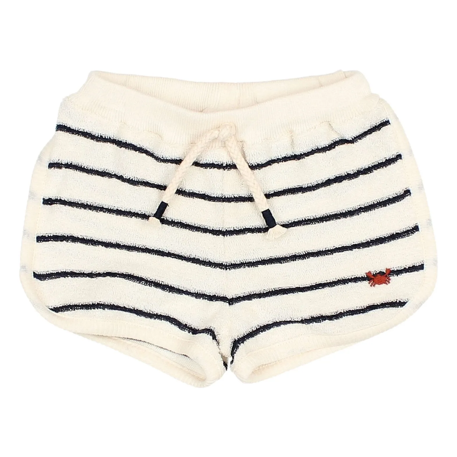 Búho Blue Terry Stripes Organic Cotton Baby Shorts