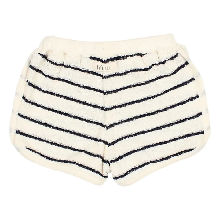 Short Terry Rayures Eponge Bébé Coton Bio | Bleu- Image produit n°1