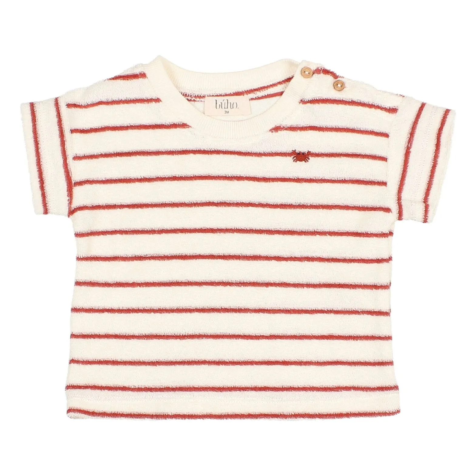 Búho - T-shirt Bébé - Coton Biologique - Rouge - 3 mois