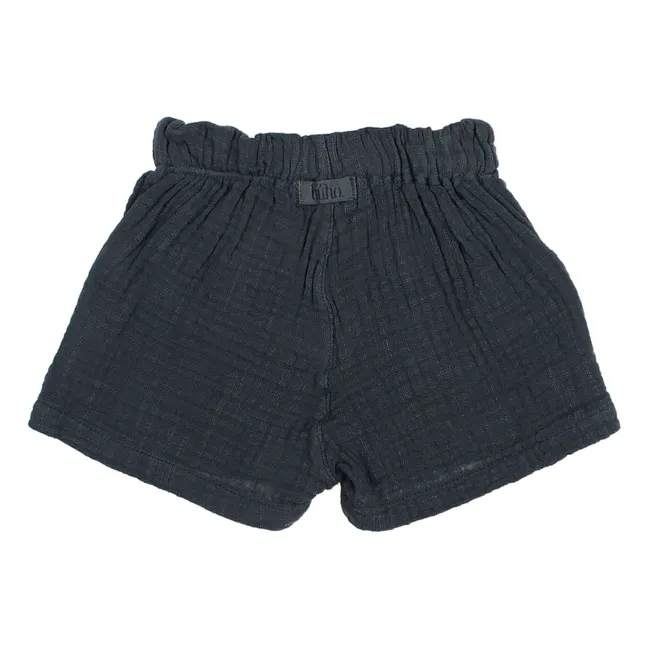 Pantaloncini da bambino in garza di cotone biologico | Blu notte