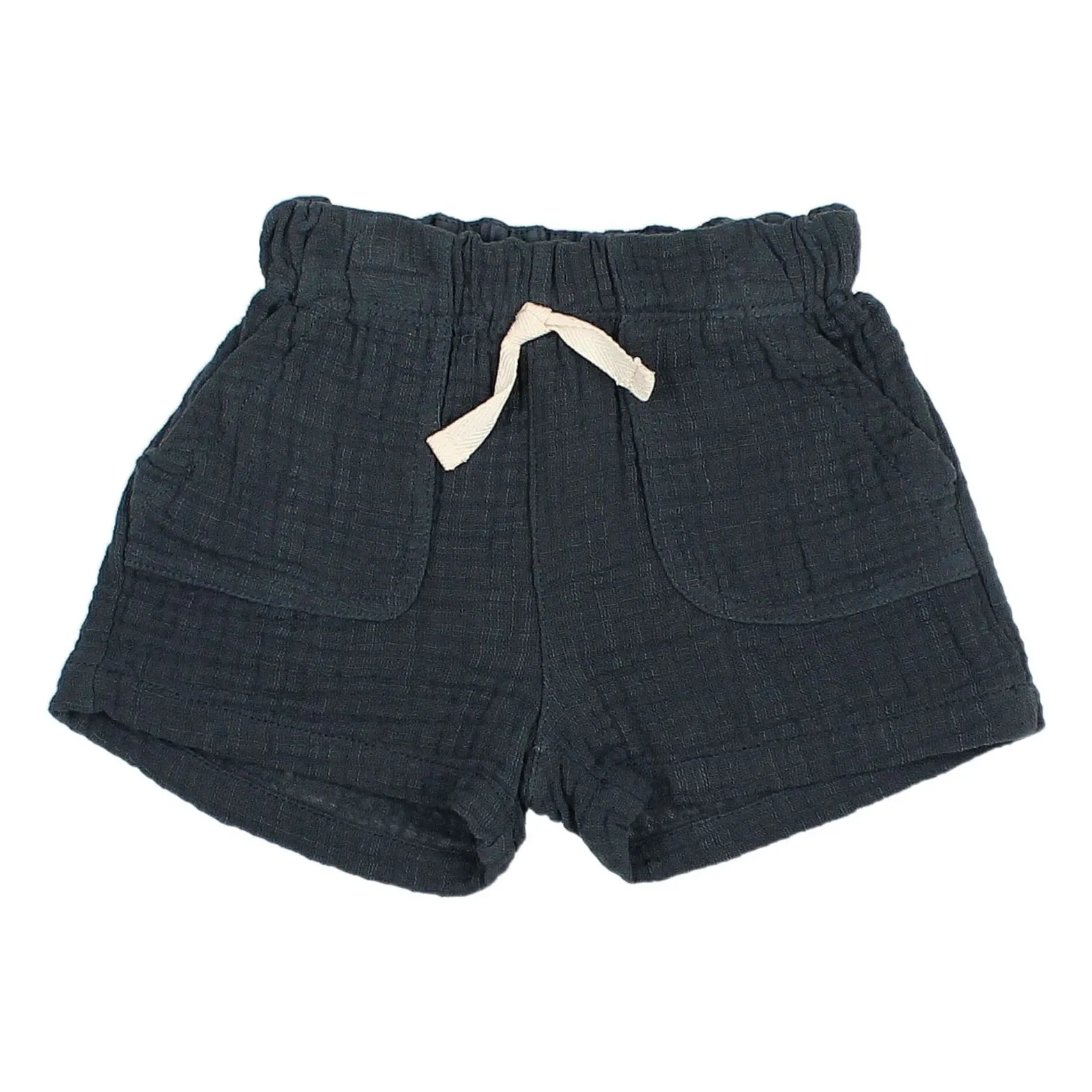 Búho - Short Bébé Coton Biologique Bleu Nuit 6 mois