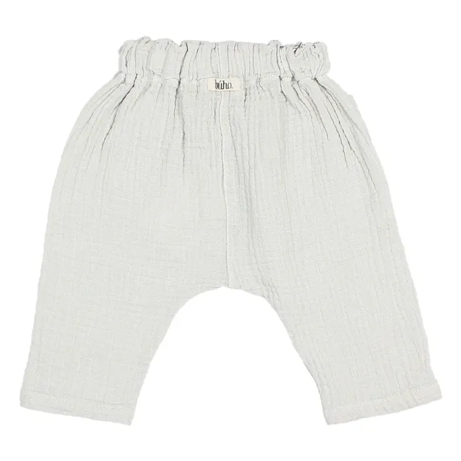 Pantalones de gasa de algodón ecológico | Gris Claro