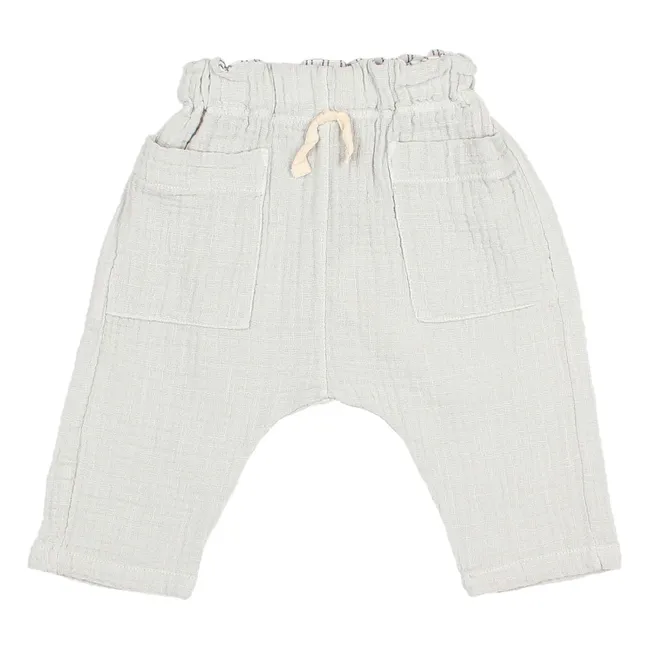 Pantalones de gasa de algodón ecológico | Gris Claro