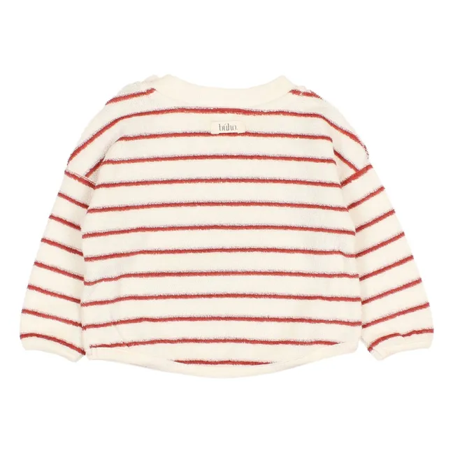 Sweat Terry Rayures Eponge Bébé Coton Bio | Rouge