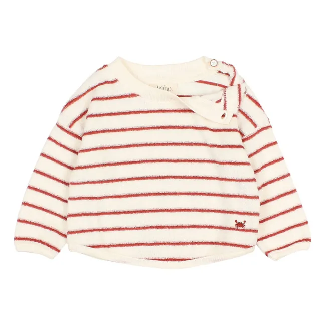 Sweat Terry Rayures Eponge Bébé Coton Bio | Rouge