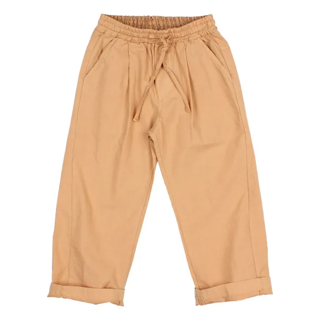 Pantalon Popeline Coton Bio | Camel