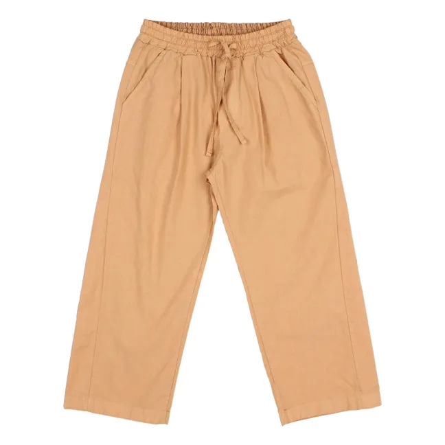 Pantalon Popeline Coton Bio | Camel