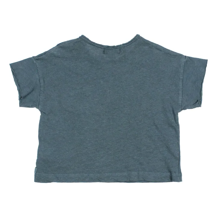 T-Shirt Kurzarm Leinen | Pfauenblau- Produktbild Nr. 3