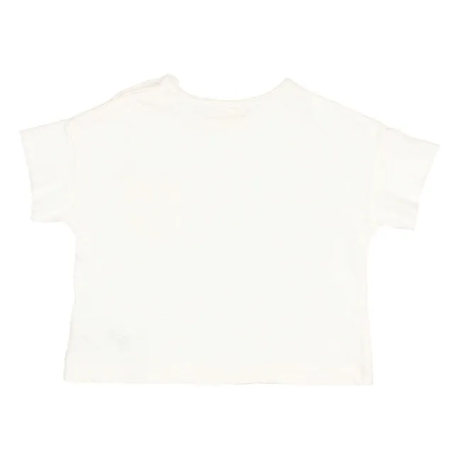 T-shirt a maniche corte in lino | Bianco