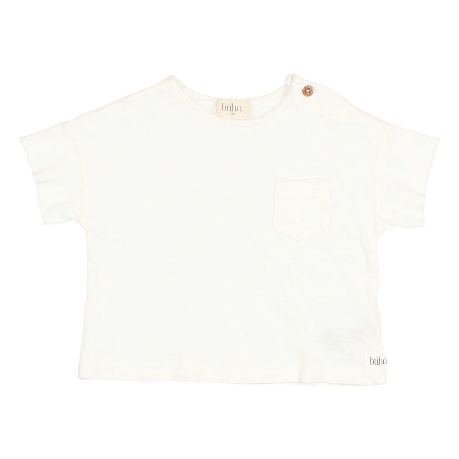 Búho - T-shirt Manches Courtes - Lin - Blanc - 3 mois