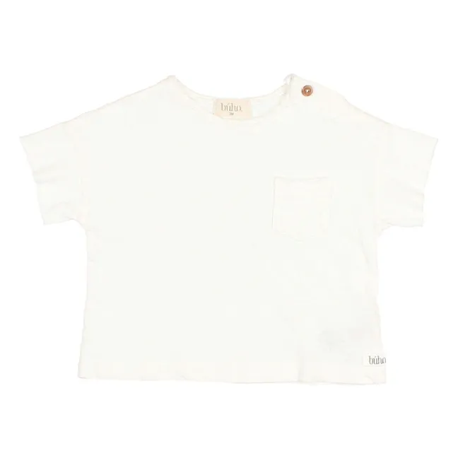 Short-sleeved linen T-shirt | White