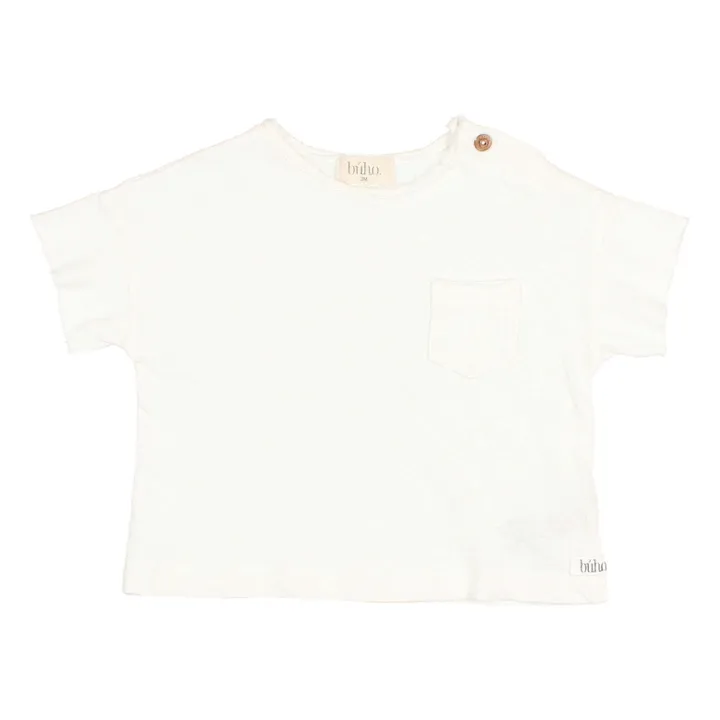 T-shirt a maniche corte in lino | Bianco- Immagine del prodotto n°0