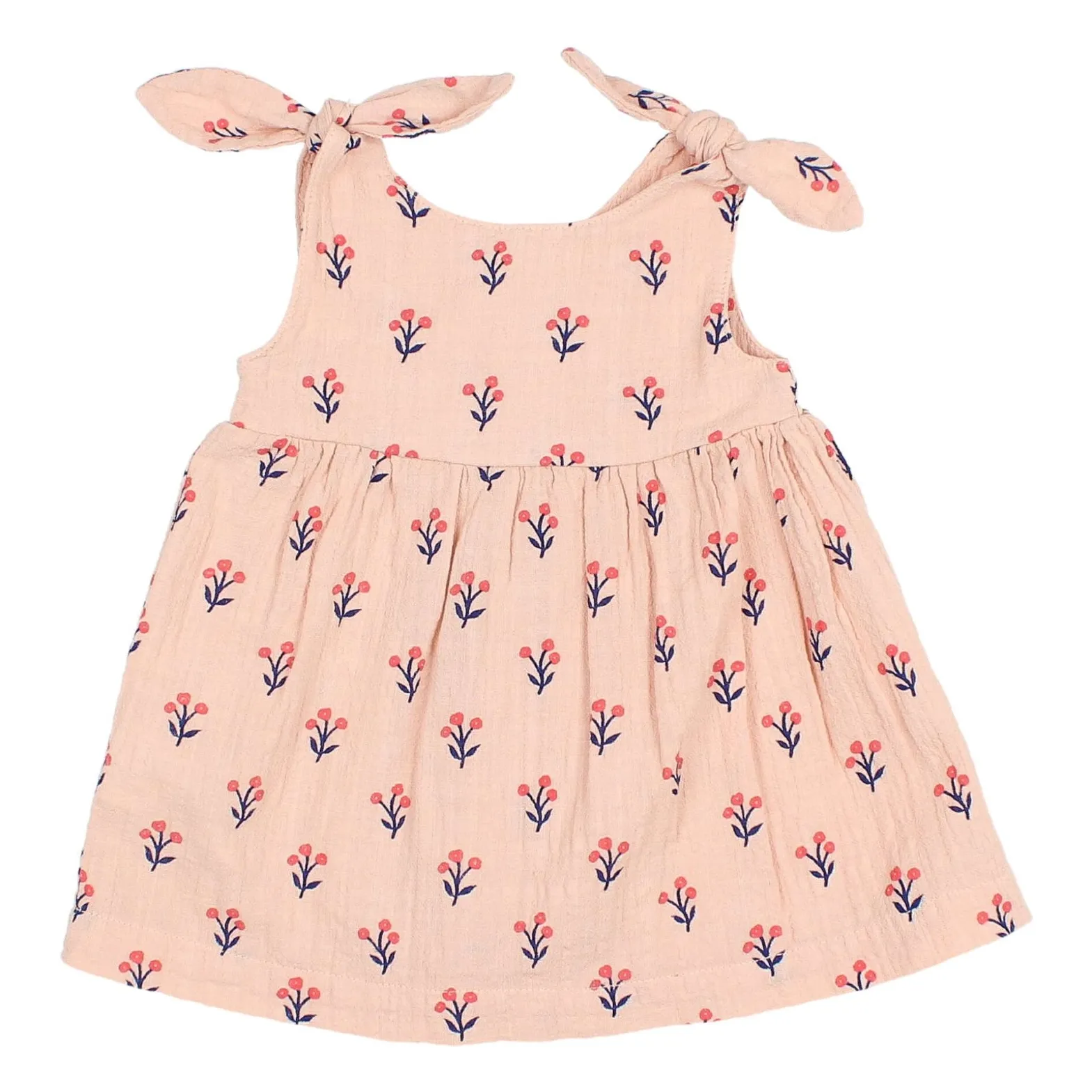 Búho Pale Pink Organic Cotton Baby Capri Dress