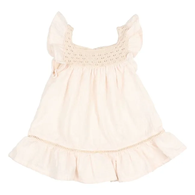 Robe Boho Bébé Coton Bio | Ivoire