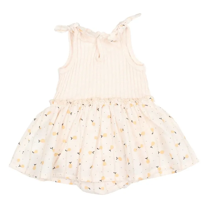 Robe Sweet Pears Bébé Coton Bio | Ivoire- Image produit n°1