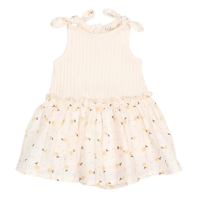 Robe Sweet Pears Bébé Coton Bio | Ivoire