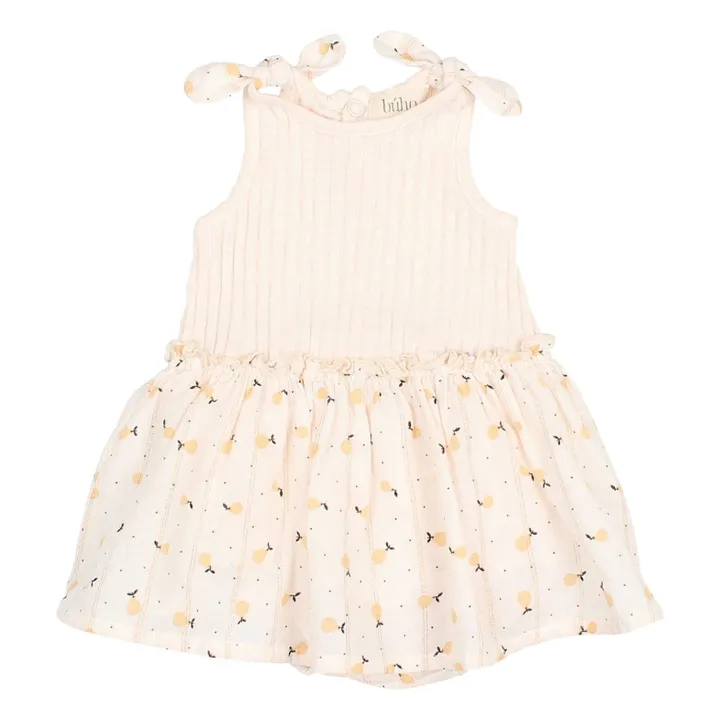 Robe Sweet Pears Bébé Coton Bio | Ivoire- Image produit n°0