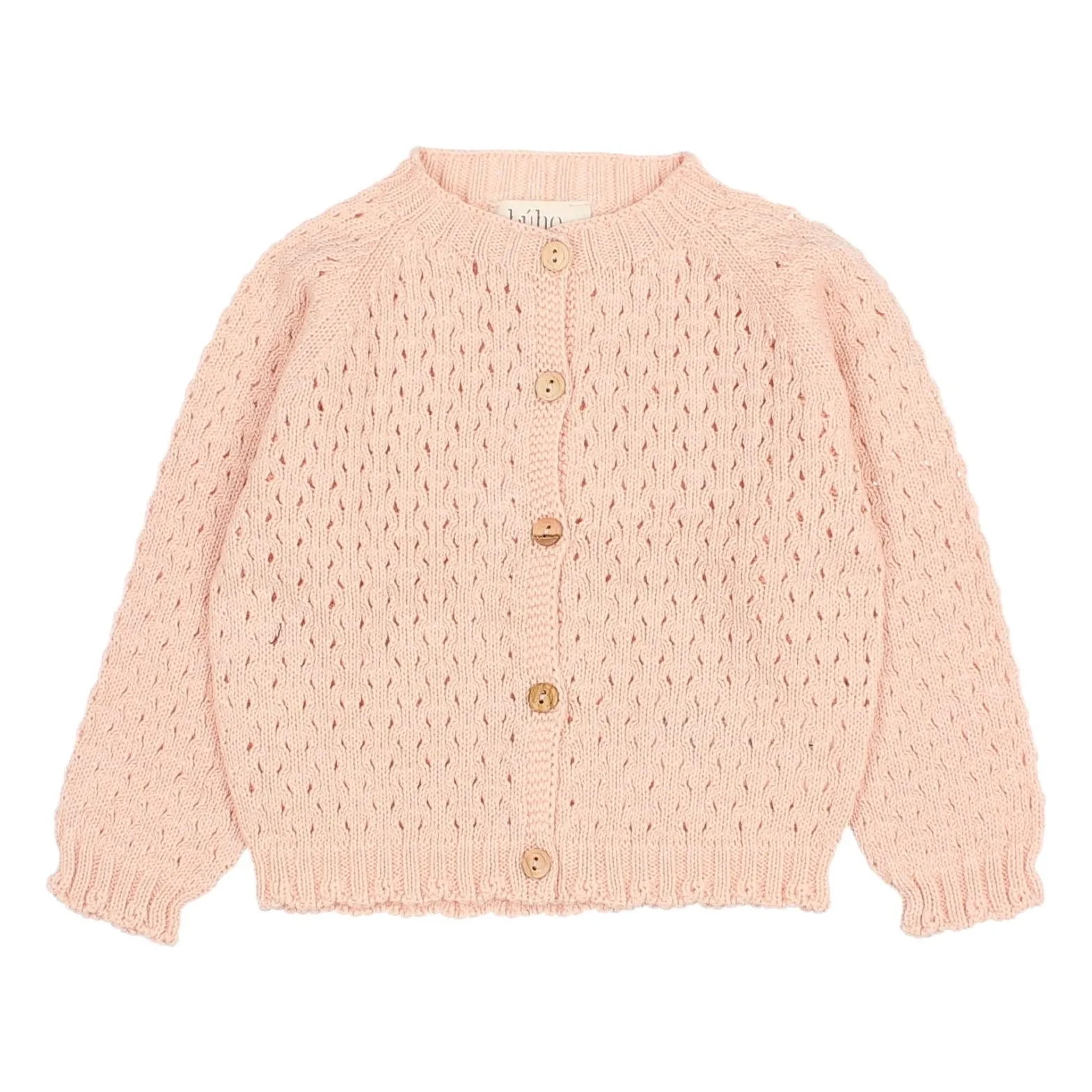 Búho Pale Pink Girly Organic Cotton Cardigan