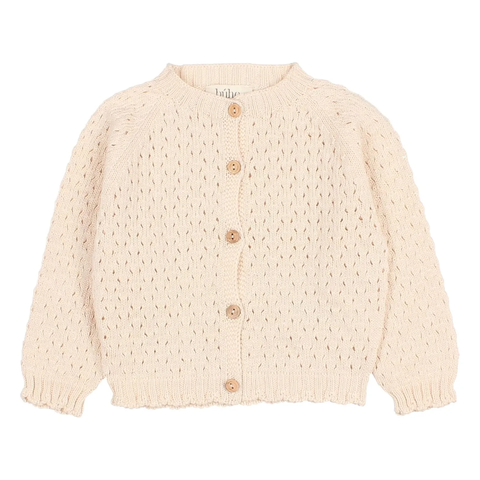 Búho Ecru Girly Organic Cotton Cardigan