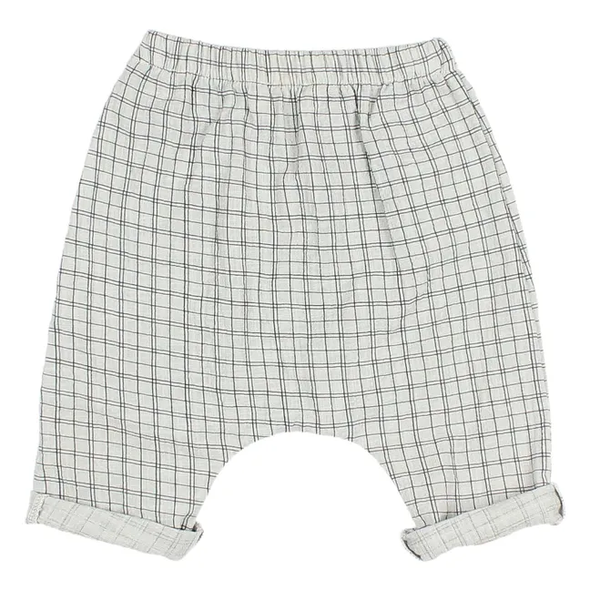 Pantalón mini Check de algodón orgánico | Crudo