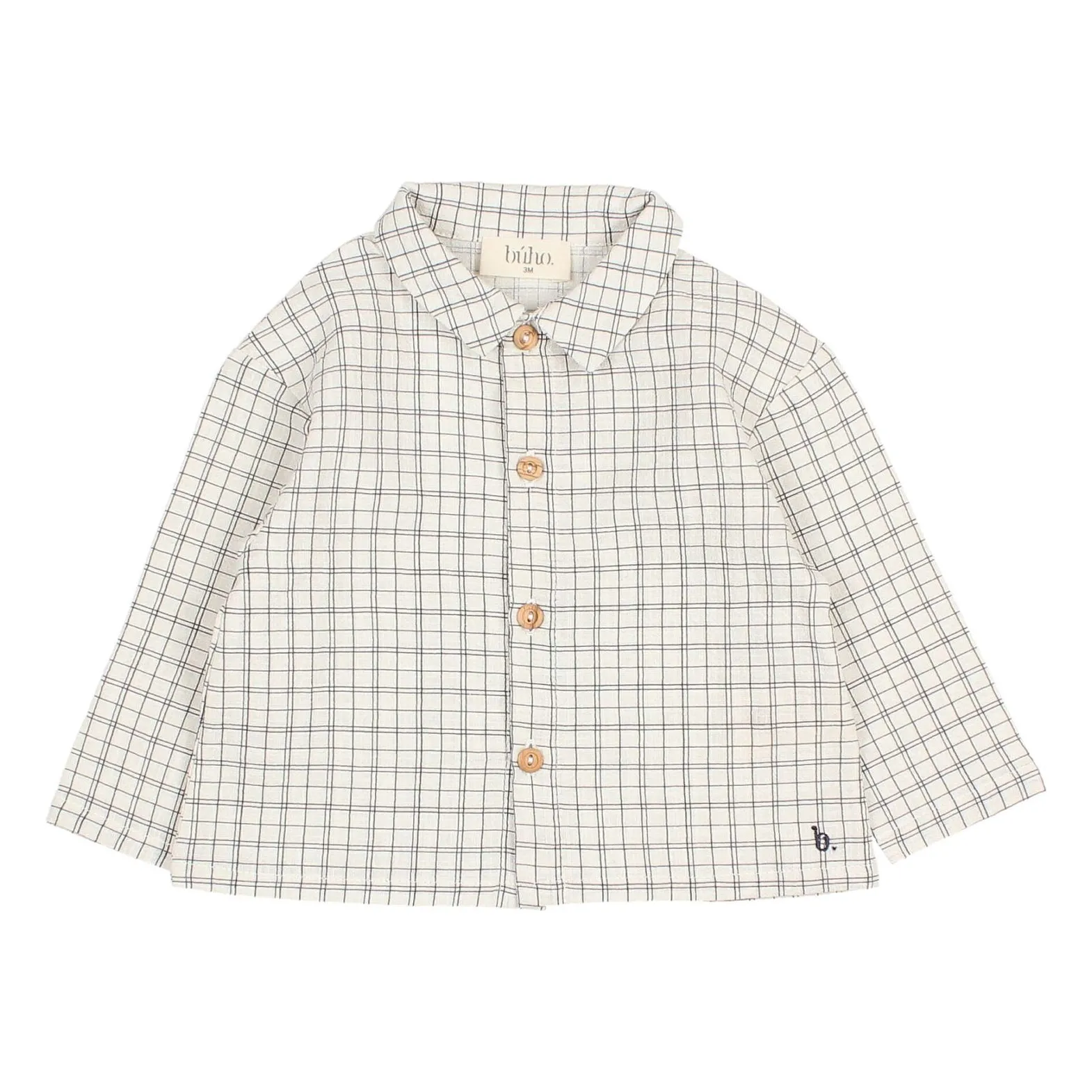 Búho Ecru Mini Check Organic Cotton Shirt