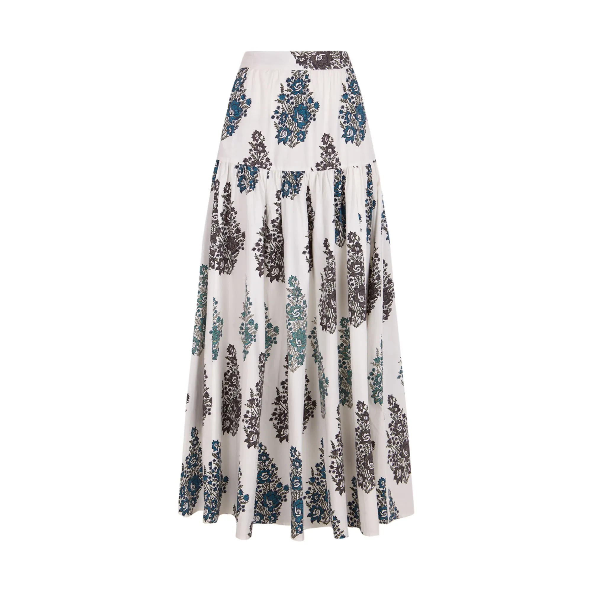 Antik Batik White Cotton Poplin Lily Of The Valley Skirt