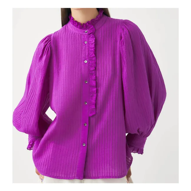 Avon Bluse aus Baumwollkrepp | Violett