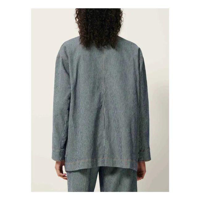 Veste Trani Rayures Coton Bio | Bleu marine