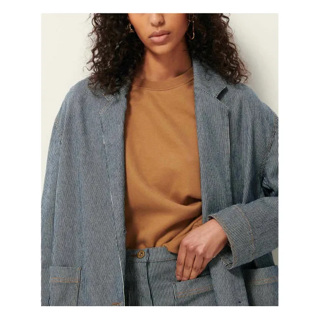 Jacke Trani Streifen Bio-Baumwolle | Navy