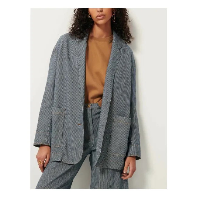 Jacke Trani Streifen Bio-Baumwolle | Navy
