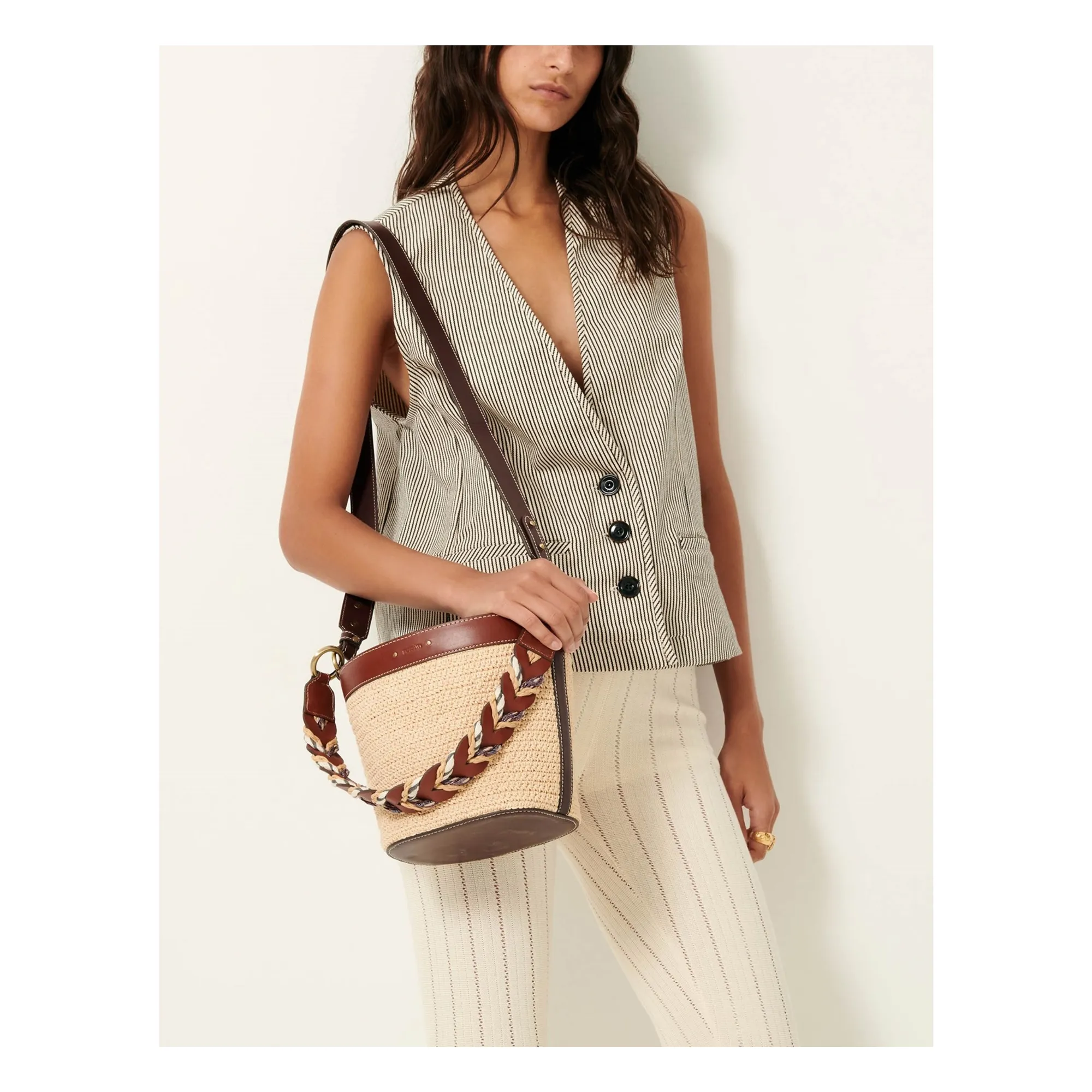Sessùn Black Roberto Stripes Sleeveless Jacket