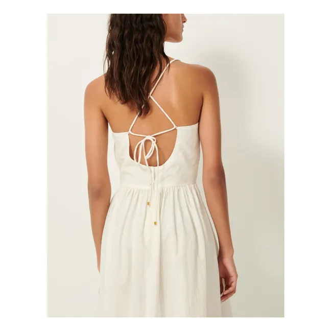 Vestido bordado Riverini | Crudo