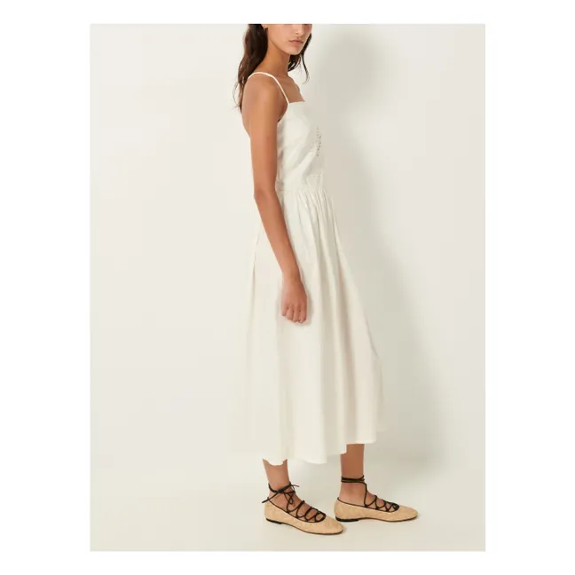 Vestido bordado Riverini | Crudo