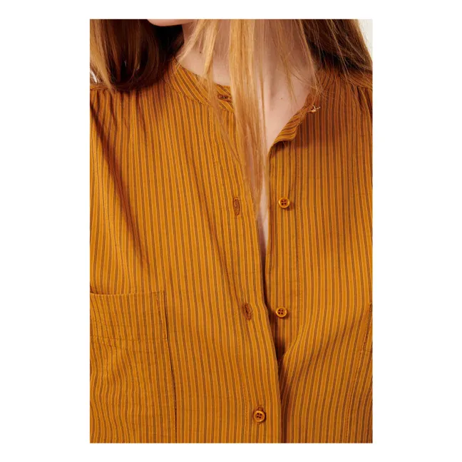 Vestido de rayas Kamilia | Tabaco