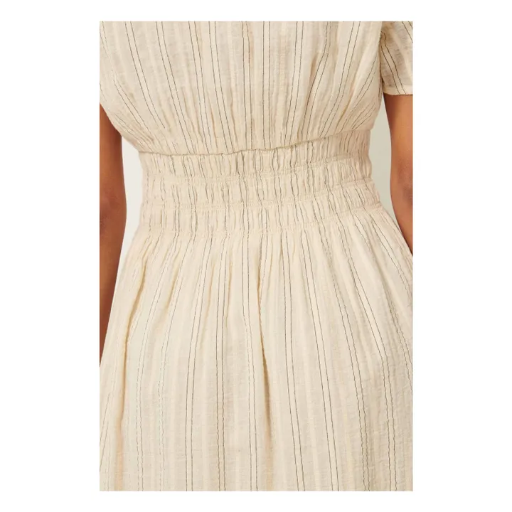 Robe Galaposa Rayures Métallisée | Ecru- Image produit n°7