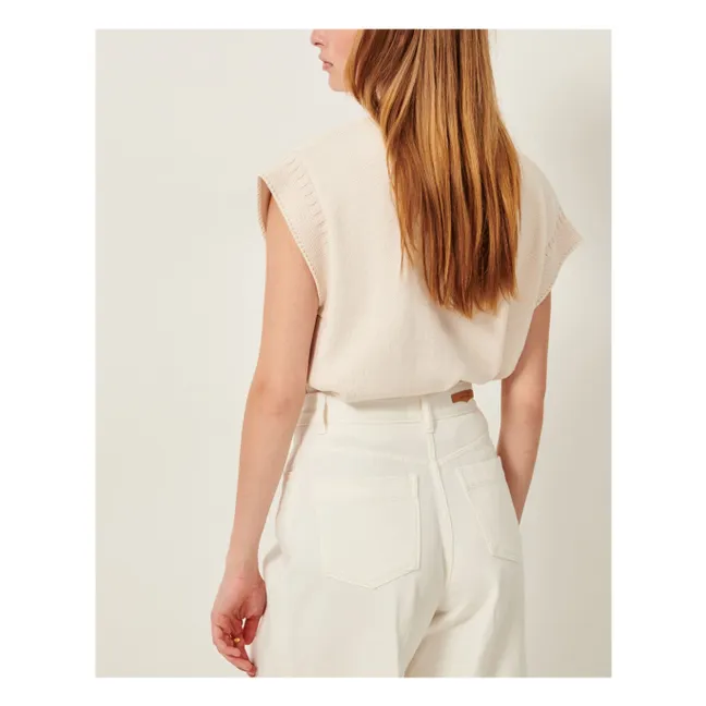 Pull Sans Manches Odyssée Coton Bio | Ecru