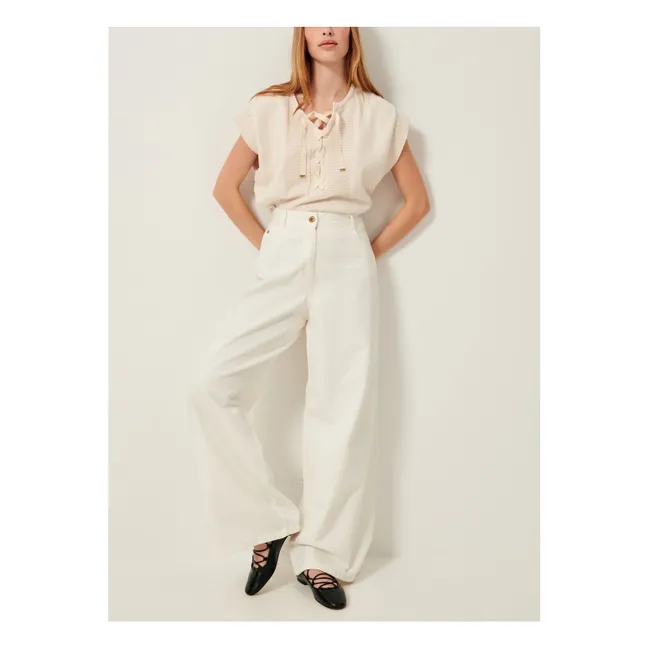 Pull Sans Manches Odyssée Coton Bio | Ecru