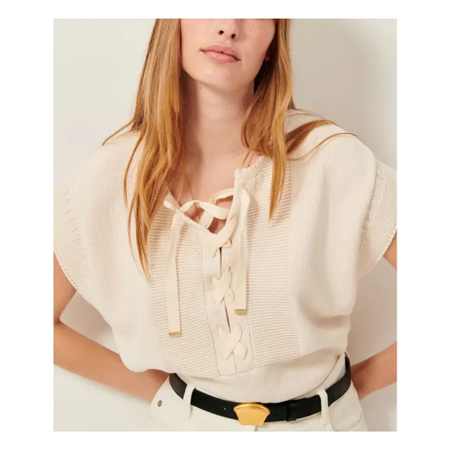 Pull Sans Manches Odyssée Coton Bio | Ecru
