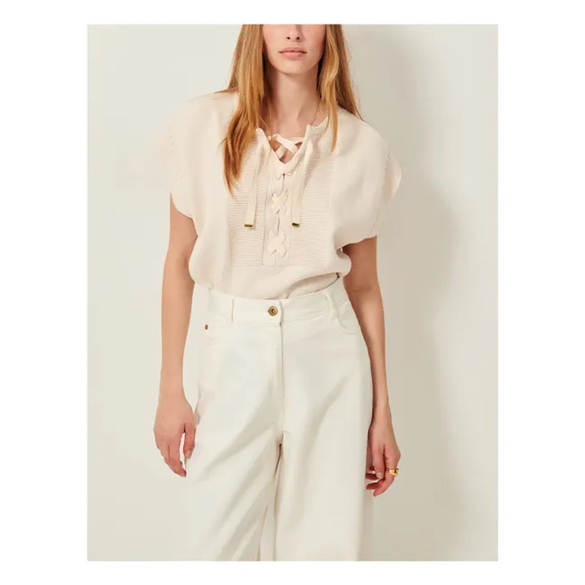 Pull Sans Manches Odyssée Coton Bio | Ecru