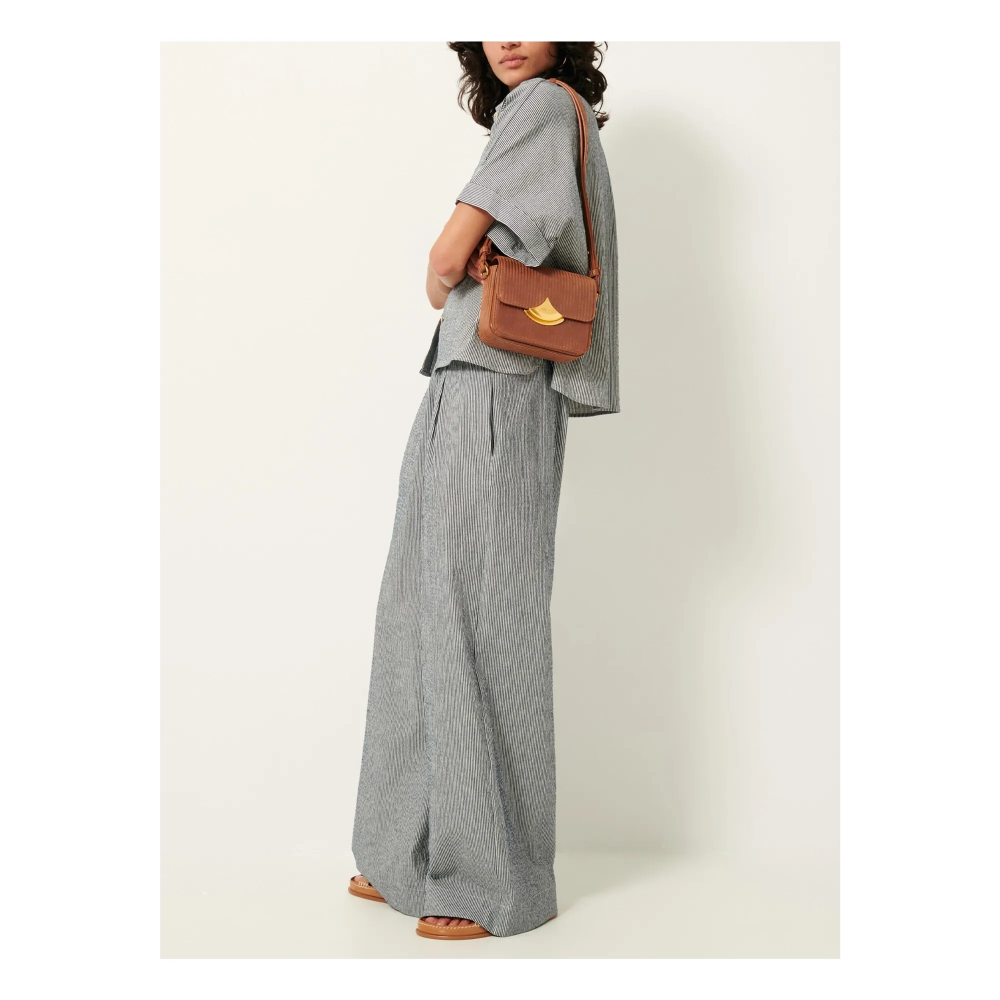 Sessùn Grey Blue Ridooseer Pants Stripes